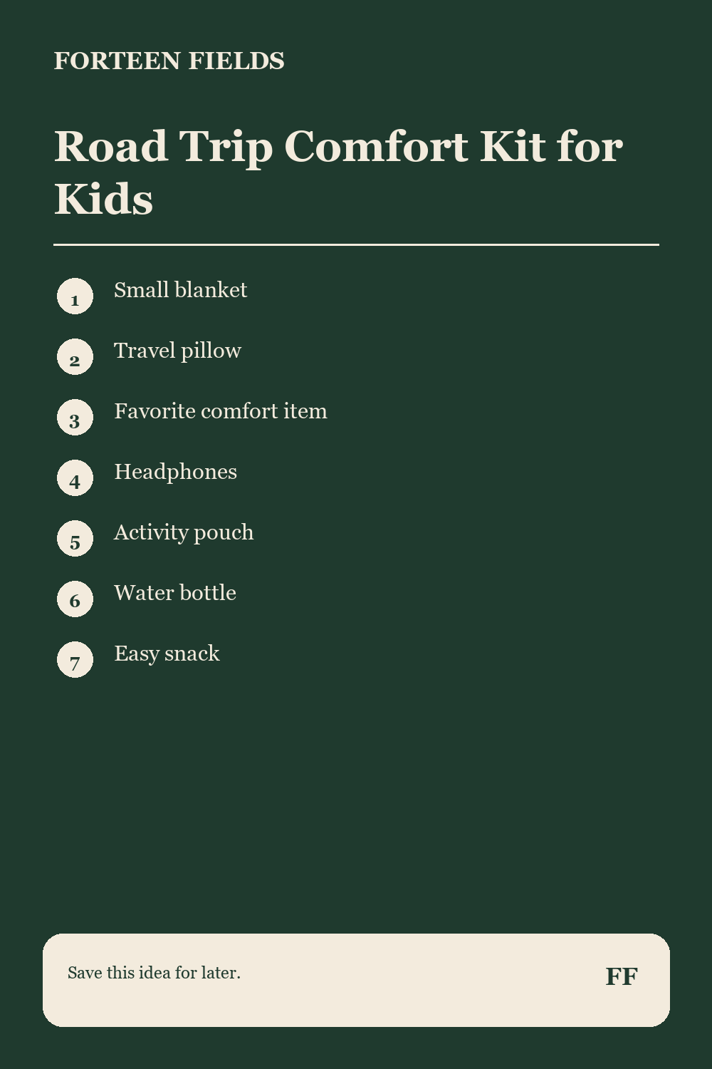 Road Trip Comfort Kit for Kids