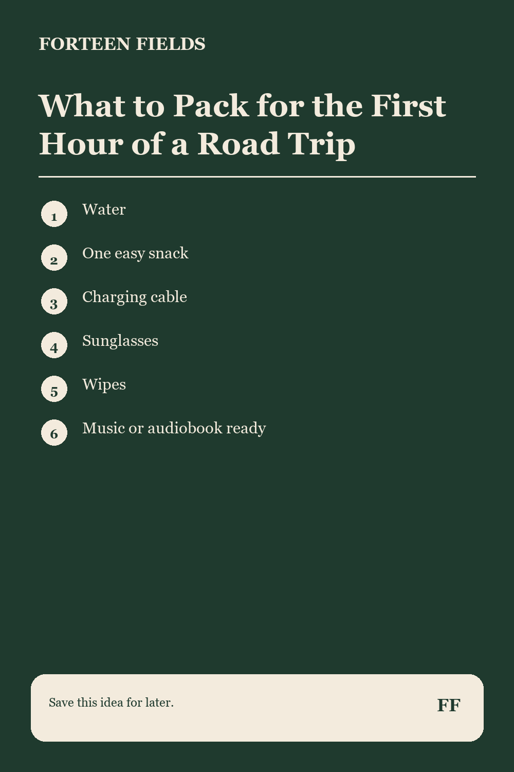 What to Pack for the First Hour of a Road Trip